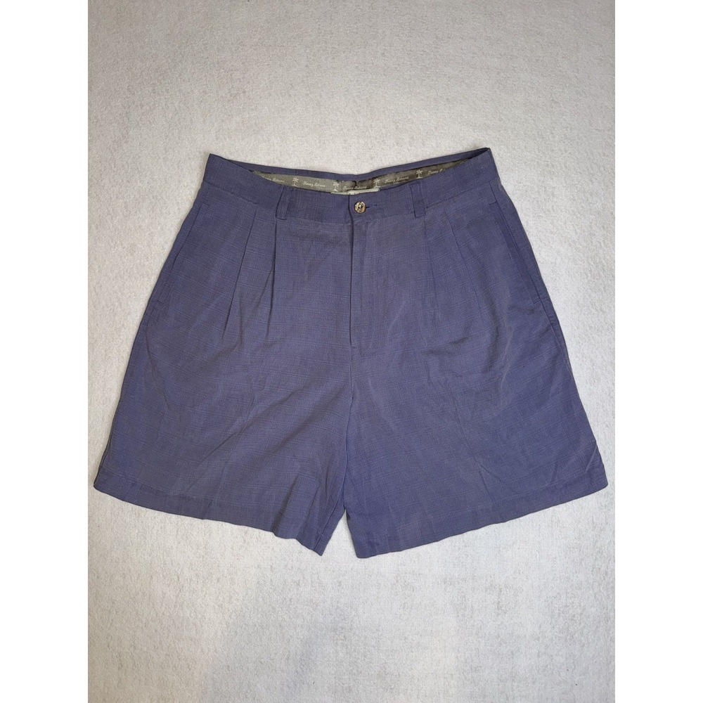 Tommy Bahama Shorts Womens 10 Blue 100% Silk Pockets Beach Vacation Travel